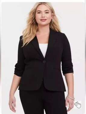 TORRID | City Twill Classic Fit Blazer black Sz 3X